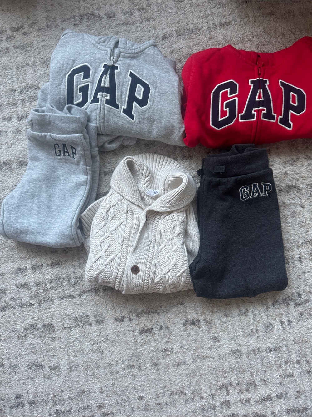 GAP Bundle  Light Gray Hoodie and Joggers with Navy Logo